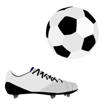 Football ball and shoe