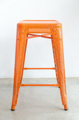 Orange stool steel , styled decor