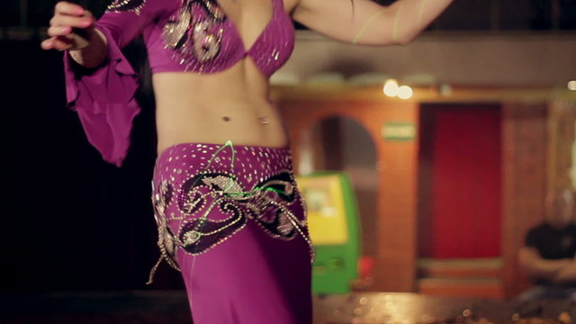 Eastern  woman dancing belly dance concert