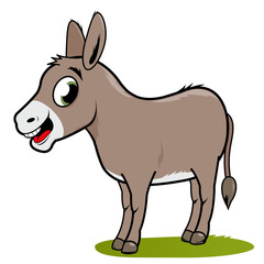 Cartoon donkey character. Vector illustration