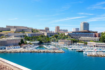 Naklejka na ściany i meble view on old port in Marseille, France