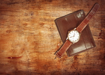 elegant watch and wallet