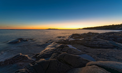 Sunrise at the baltic sea during a clear morning