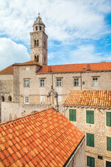      Old town of Dubrovnik, Croatia, defensive city walls and dominican monastery 