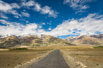 Road on Zanskar Valley around Padum villange and great himalayan
