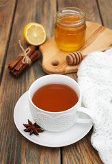 Cup of tea with honey