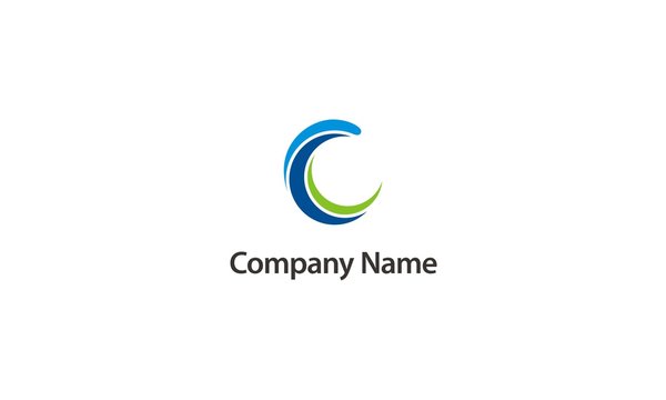 circle swirl letter C colored company logo