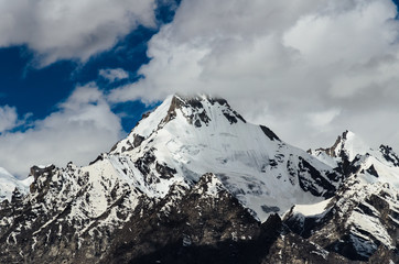 Close up Himalaya Mountain from Kasha monastery, Padum, India.