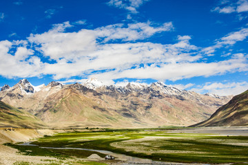 View of Zanskar Valley around Padum villange and great himalayan