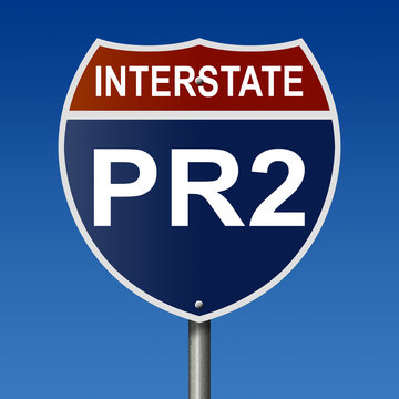 Sign for Interstate PR-2, part of the National Highway System, which travels within Puerto Rico