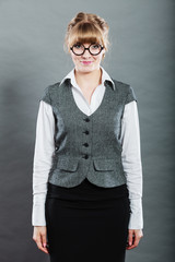 Portrait of elegant young businesswoman secretary.