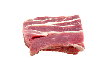 Raw beef isolated on a white background.