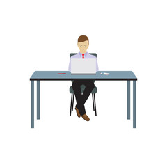Fototapeta premium Person, businessman sitting at the table.