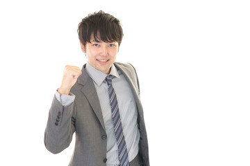 ガッツポーズのビジネスマン