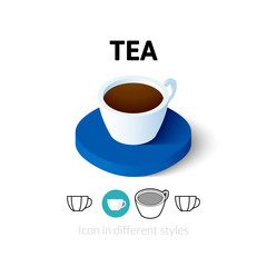 Tea icon in different style