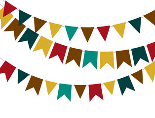 Obraz premium Party Background with Flags Vector Illustration