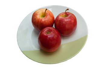 three Apples on dish