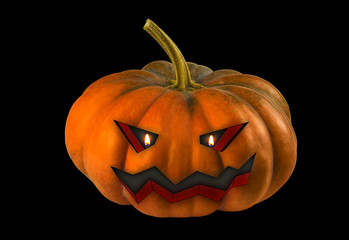 Halloween pumpkin with scary face
