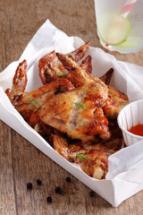 Homemade spicy chicken wings.