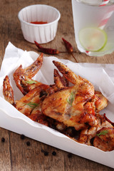 Homemade spicy chicken wings.