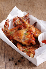 Homemade spicy chicken wings.