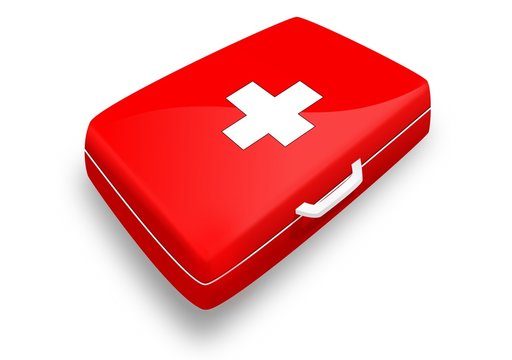Red first aid kit
