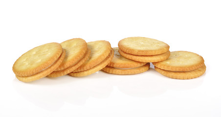 Sandwich biscuits on a white background