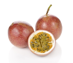 Passion fruit isolated on white background