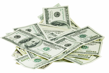Bundle of money isolated on a white background