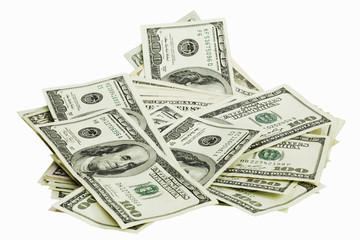 Bundle of money isolated on a white background