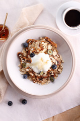 bowl of granola .