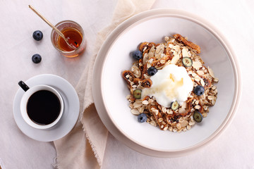 bowl of granola .
