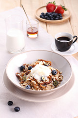 bowl of granola .
