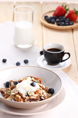 bowl of granola .