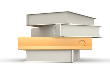 Stack of books isolated