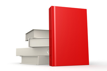 Stack of books red isolated