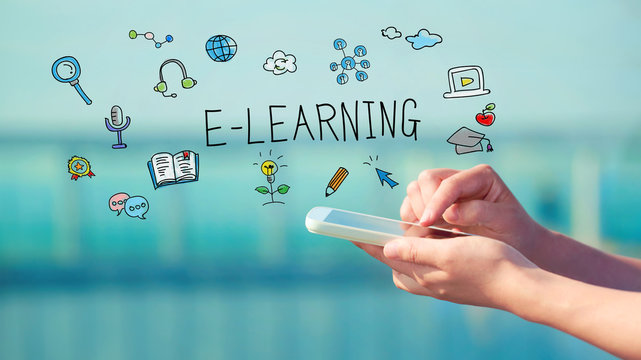 E-Learning concept with smartphone