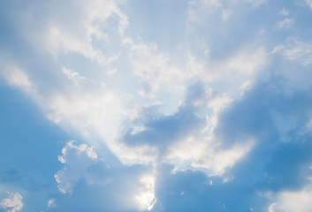 cloudscape blue sky on sunny day