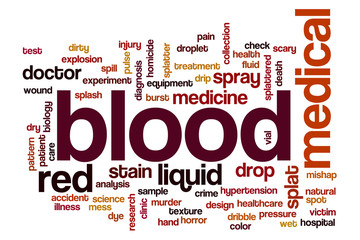 Blood word cloud concept