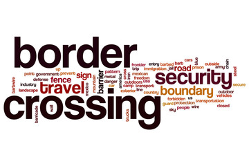 Obraz premium Border crossing word cloud concept