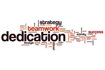 Dedication word cloud concept