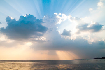 sea sky and sunset landscape