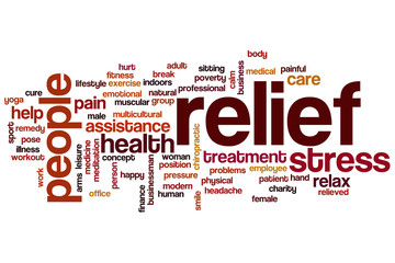 Relief word cloud concept