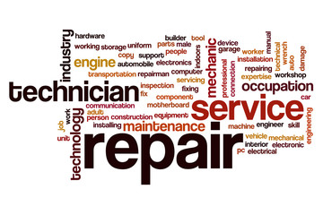 Repair word cloud concept