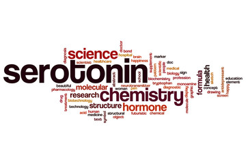 Serotonin word cloud concept