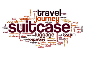 Suitcase word cloud concept