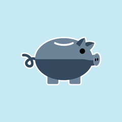Flat vector icon of Piggy Bank.