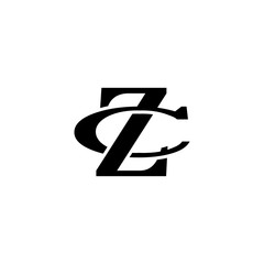 Letter C and Z monogram logo - obrazy, fototapety, plakaty