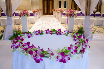 Decorations for wedding ceremony in Thailand