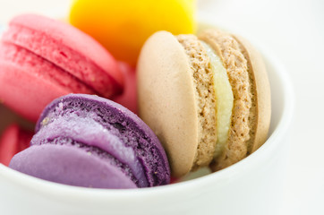 Colorful sweet macaroons.